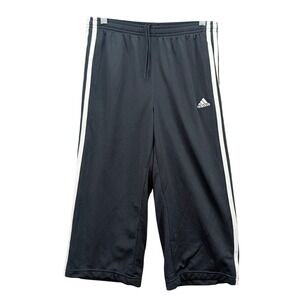 Adidas Legacy Capri Black/White Girls Size (7-16) Three Stripe Track Pants NWT